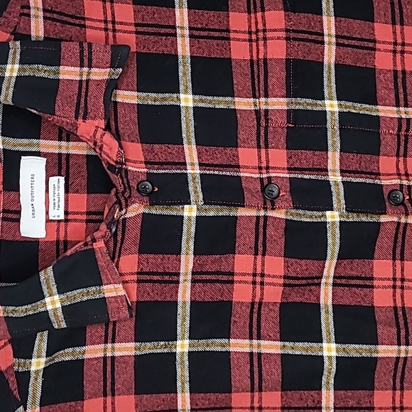 URBAN OUTFITTERS ▪︎ MEN'S PLAID FLANNEL TOP ▪︎ SIZE L - Picture 4 of 10